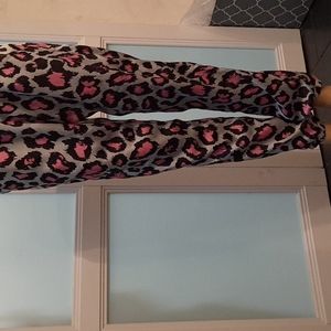 Topshop leopard print satin pants size 2